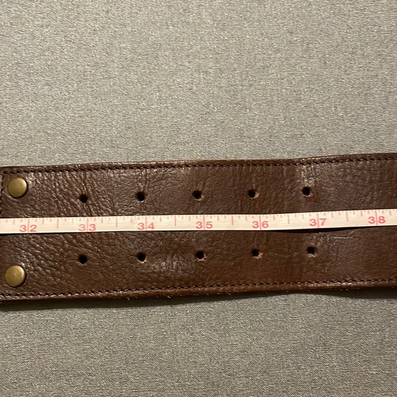 KOOBA Leather Belt - Italy - Woven Vintage Wide Braided Brown Brass Buck… - Picture 6 of 7